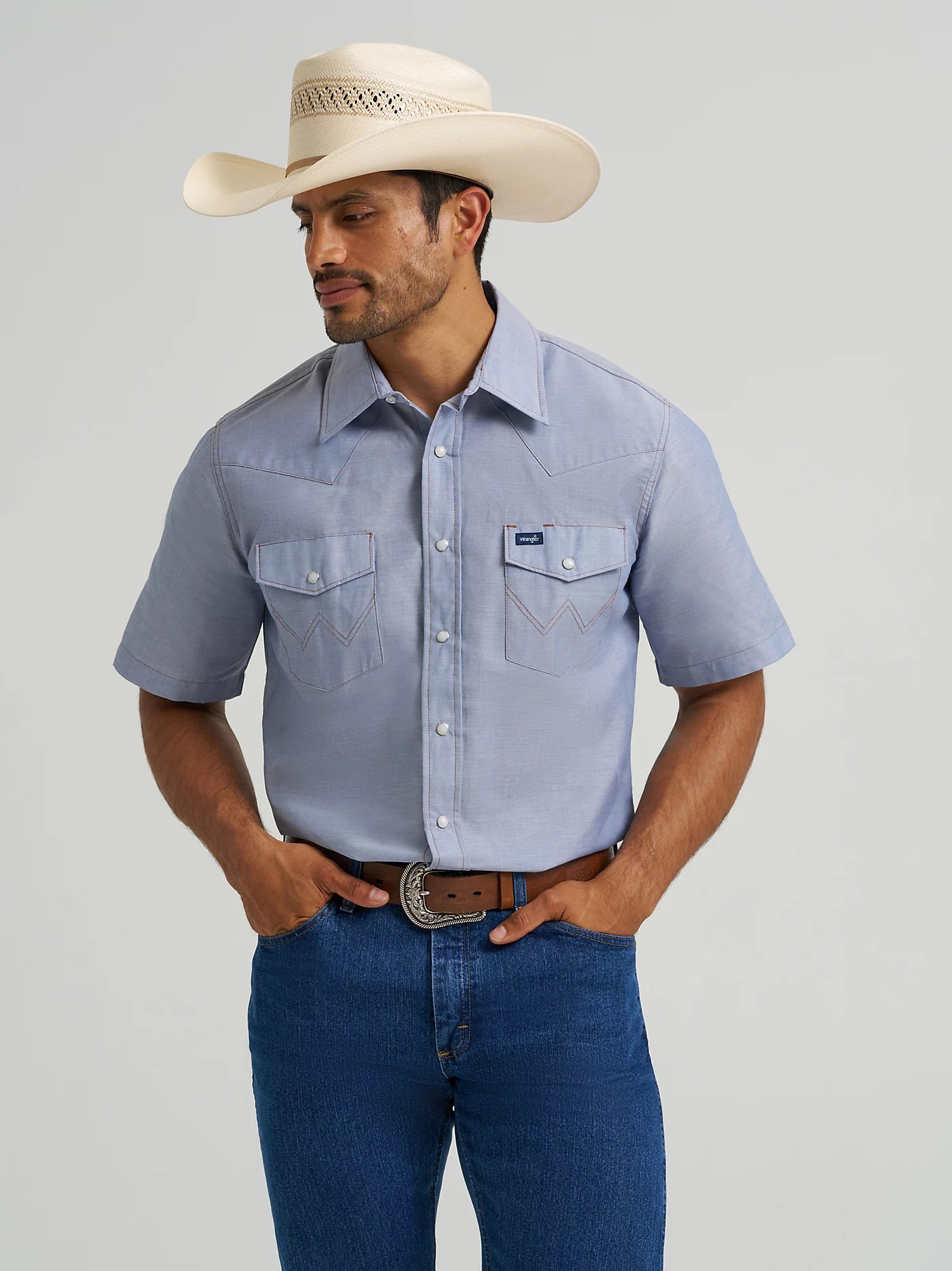 Chemise manches courtes Wrangler Chambray