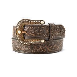 Ceinture Ariat femme florale dorée