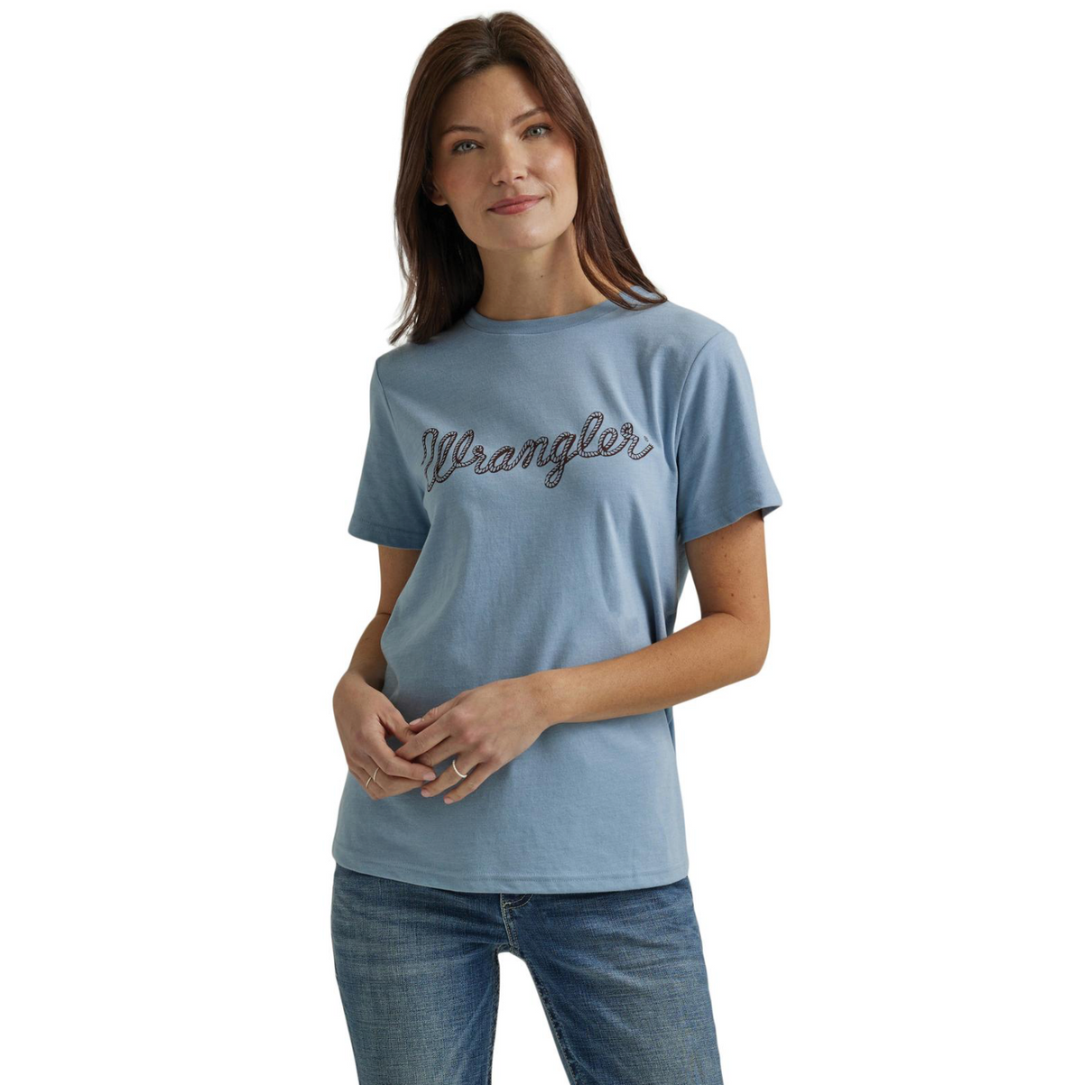 T-Shirt bleu logo rope noir Wrangler