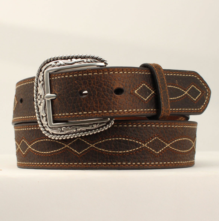Ceinture Ariat Tan Boot Stitch Design