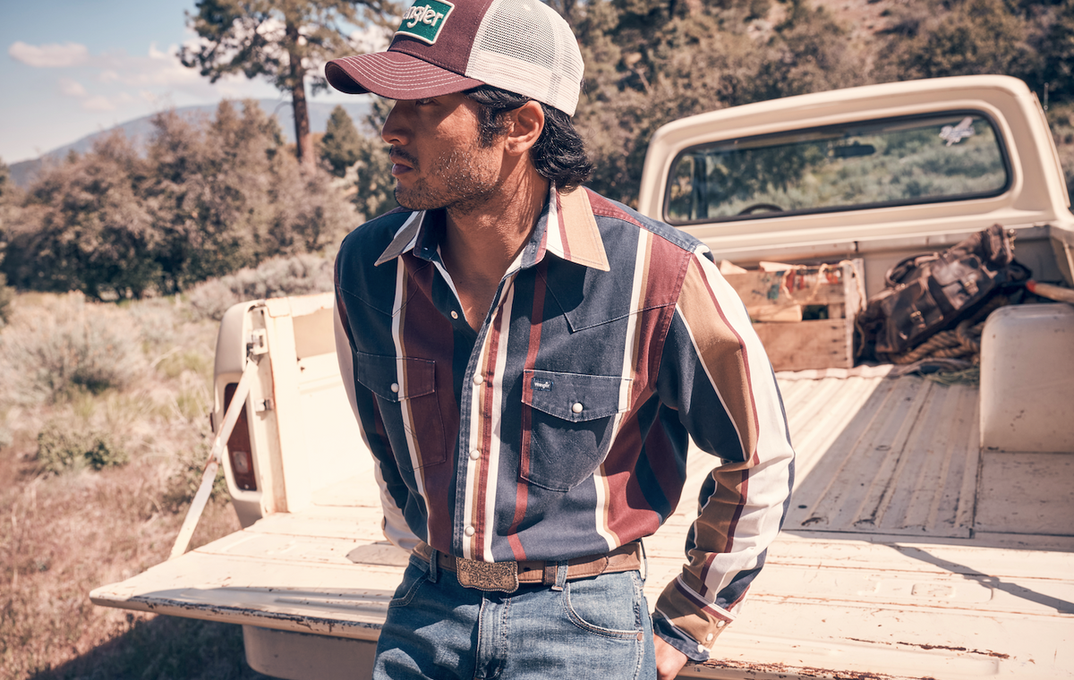 Chemise Wrangler® Vintage Brushpopper Navy Multi