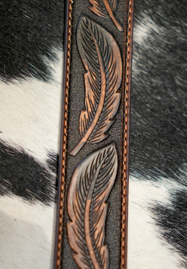 Ceinture brune avec plumes Ariat