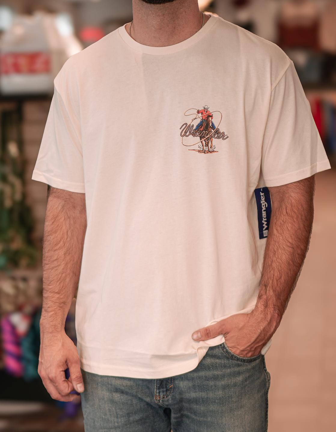 T-shirt Wrangler roper Antique White