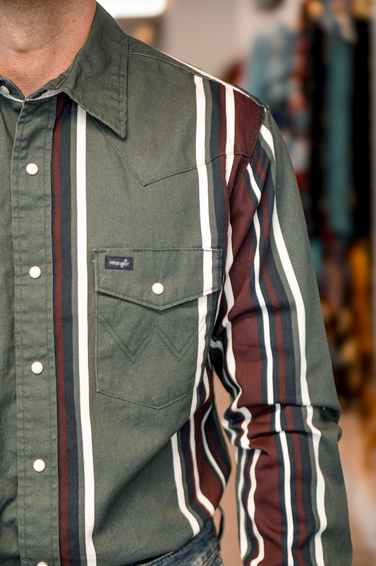 Chemise Wrangler® Vintage Inspired Brushpopper verte