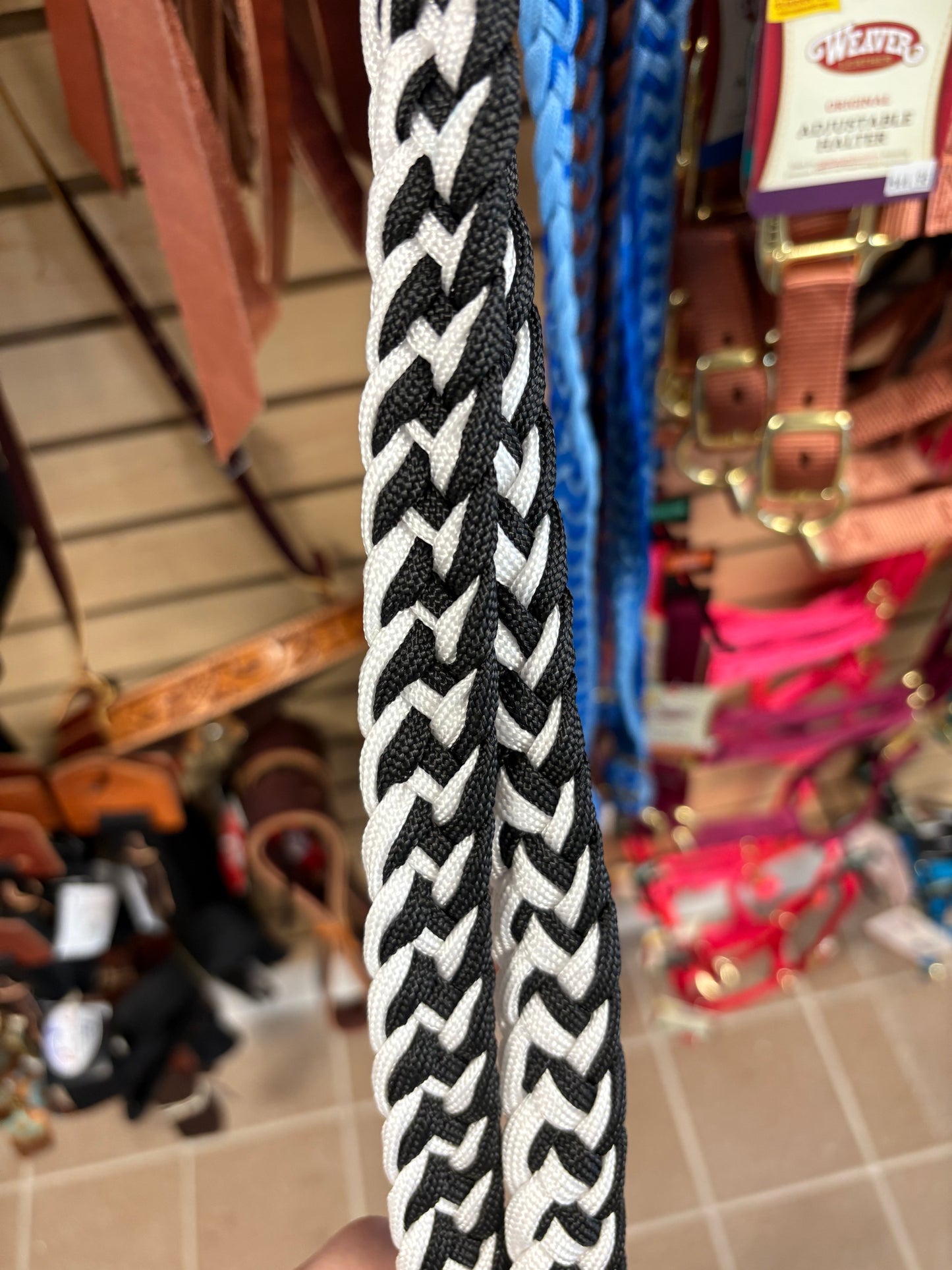 Rêne de roping en polyester tressé WR