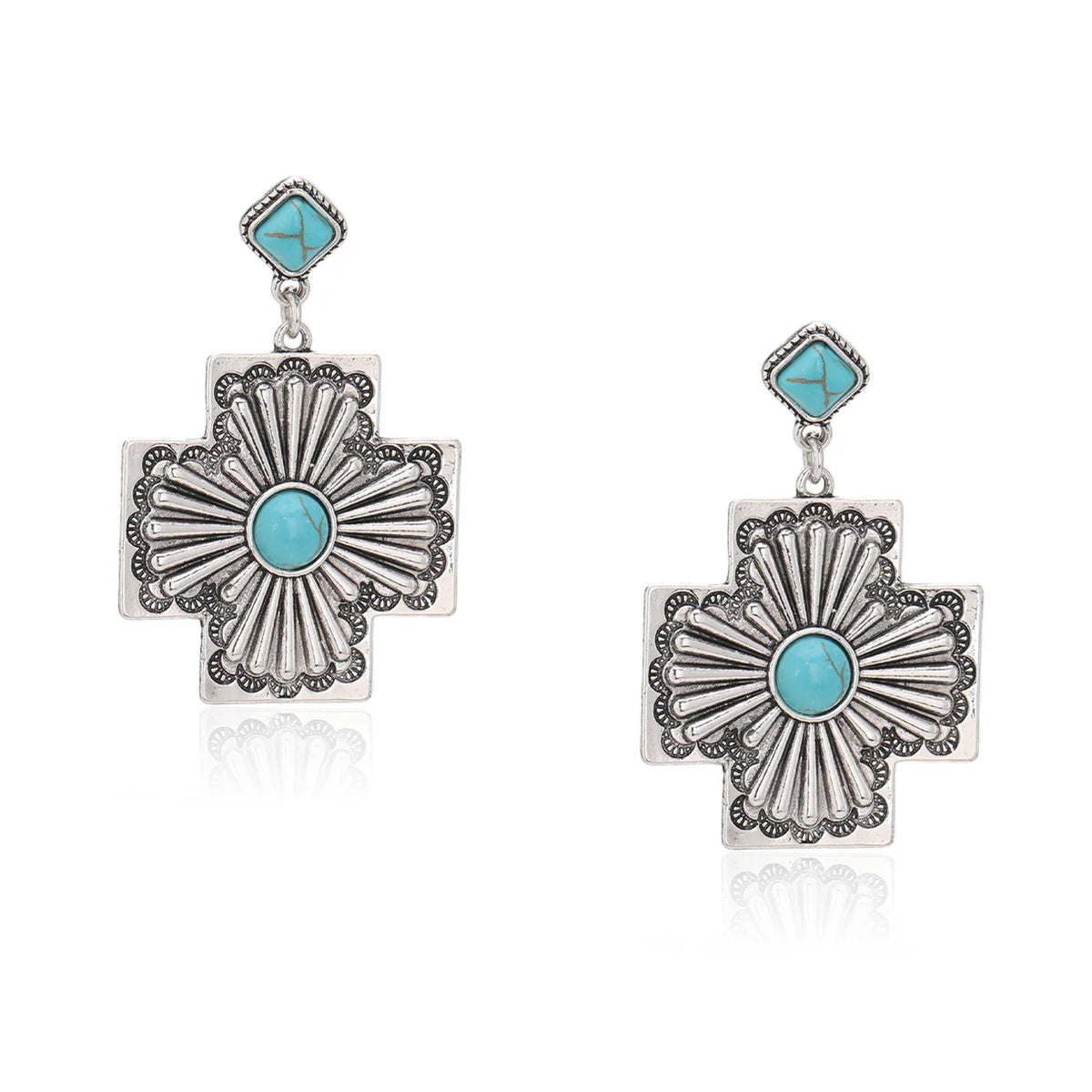 Boucles d'oreille Rustic Coutures croix
