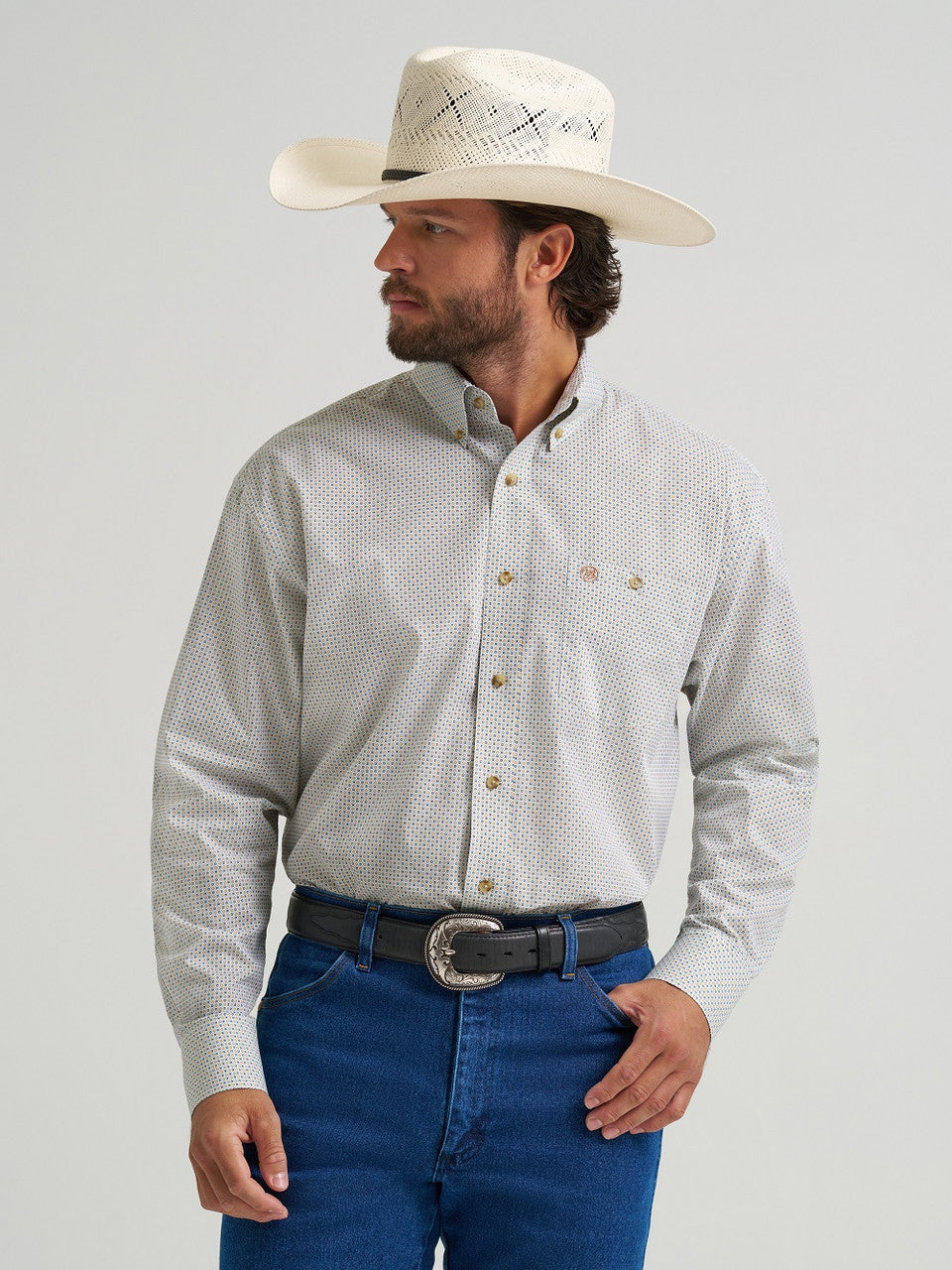 Chemise Wrangler® Classic - Relaxed Fit bleue et jaune - L