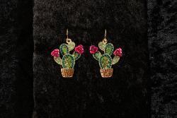 Boucles d'oreilles Silver Strike Cactus scintillants