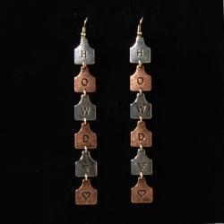 Boucles d'oreilles Silver Strike Cow Tag Howdy