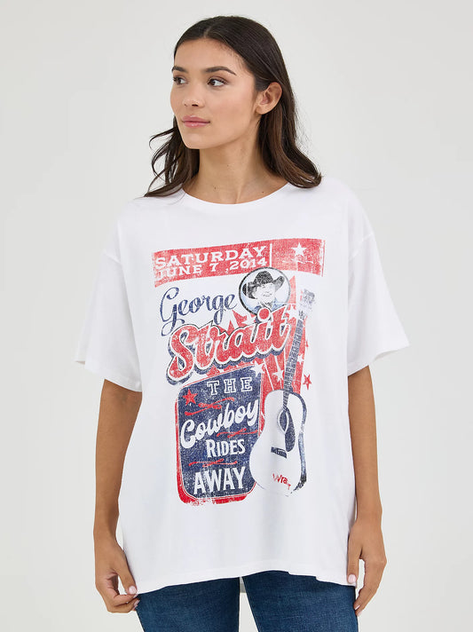 T-Shrit oversized George Strait Wrangler BW