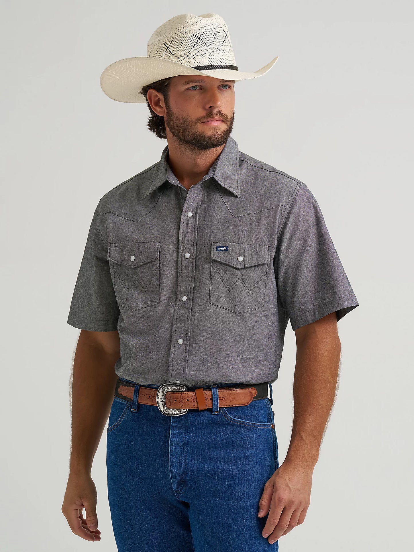 Chemise à manches courtes Wrangler Chambray
