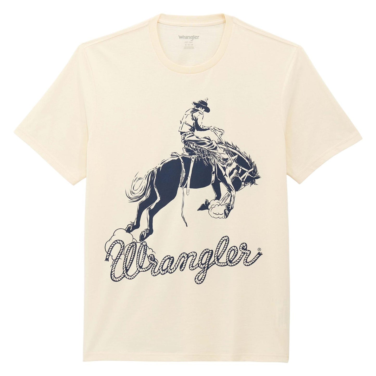 T-Shirt Wrangler Saddle Bronc Rider Antique White