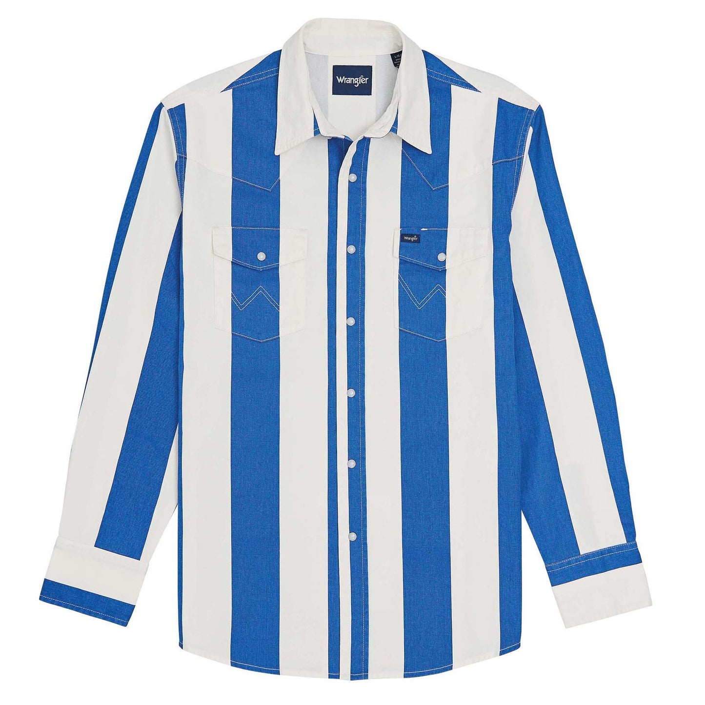 Chemise Wrangler Rétro rayée blanche et bleue