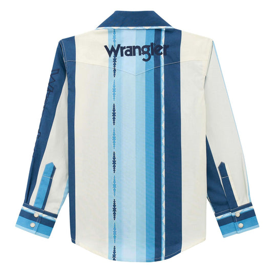 Chemise Wrangler Rétro pour enfant rayée bleue
