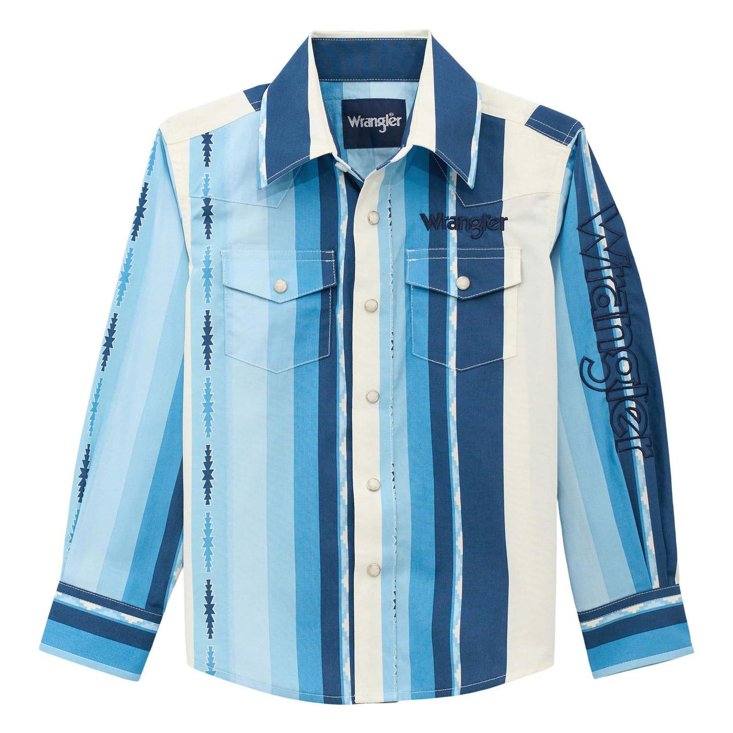 Chemise Wrangler Rétro pour enfant rayée bleue