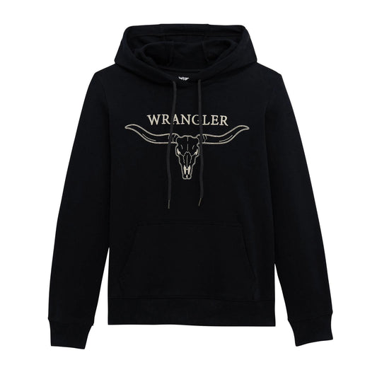 Hoodie Wrangler Longhorn noir
