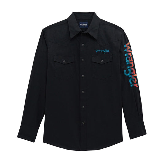 Chemise Wrangler avec logo bleu et orange