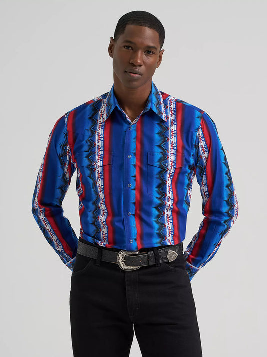 Chemise Wrangler Checotah bleue/rouge/blanche