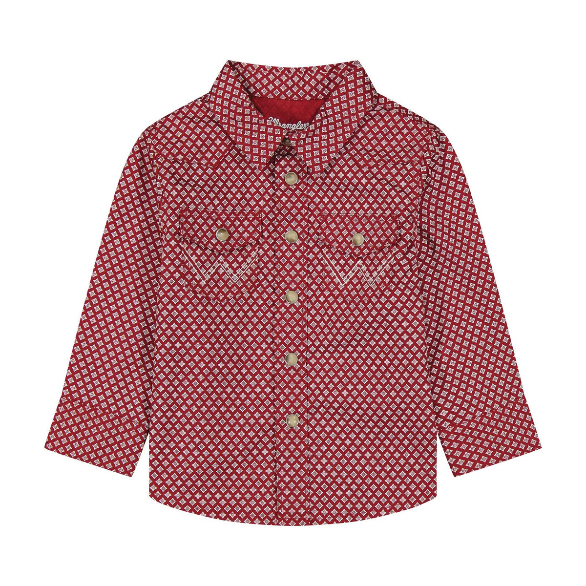 Chemise Wrangler à manches longues rouge pour garçon