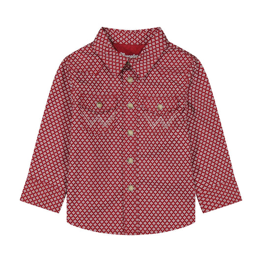 Chemise Wrangler à manches longues rouge pour garçon