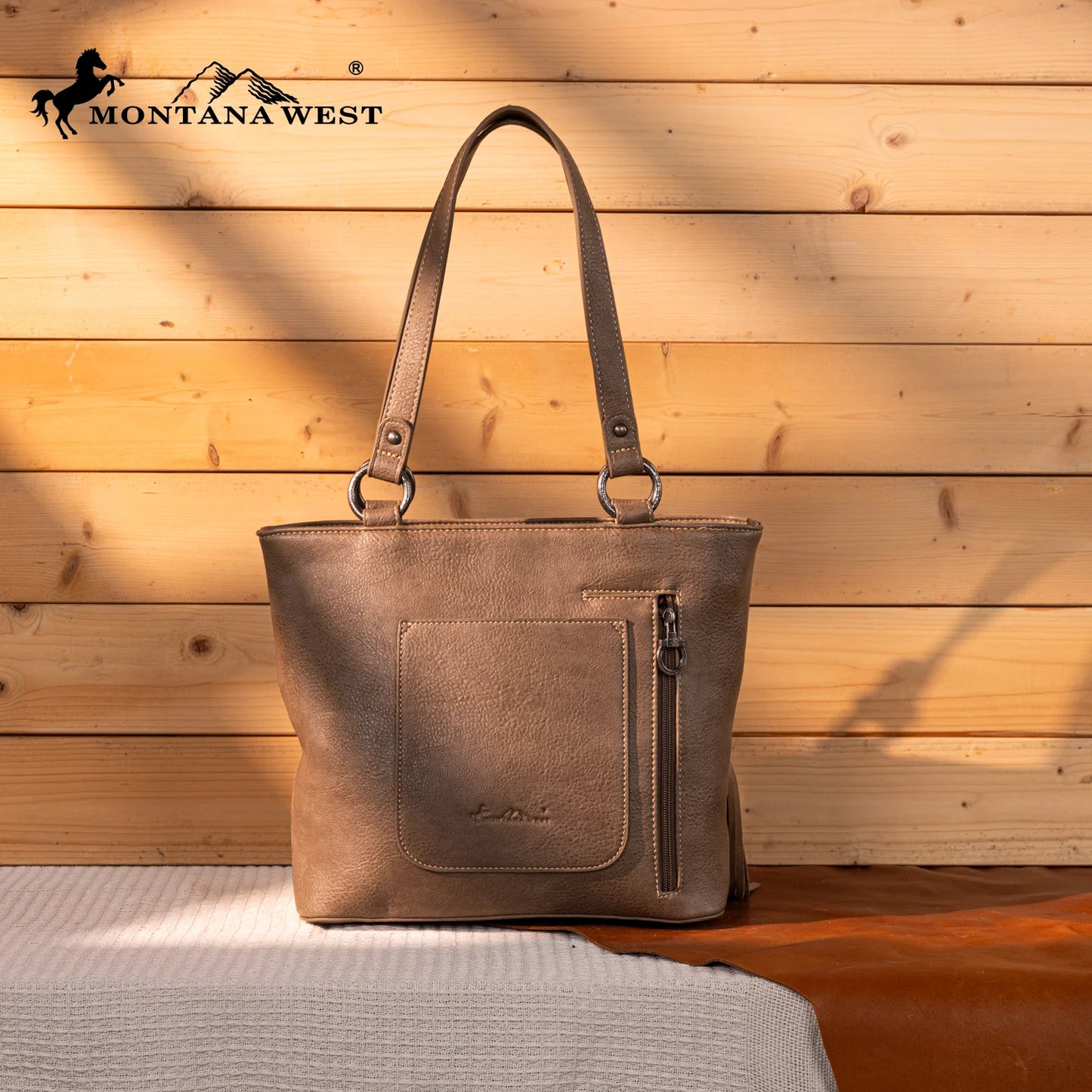 Tote bag brodé avec franges Montana West