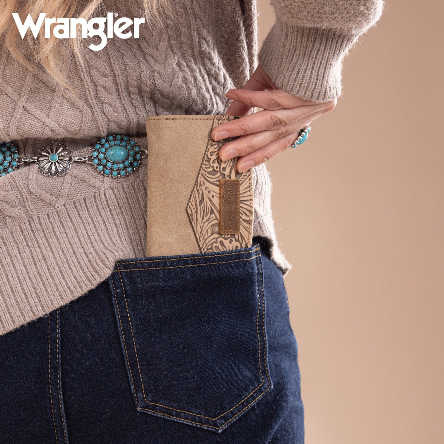 Portefeuille en cuir floral Wrangler