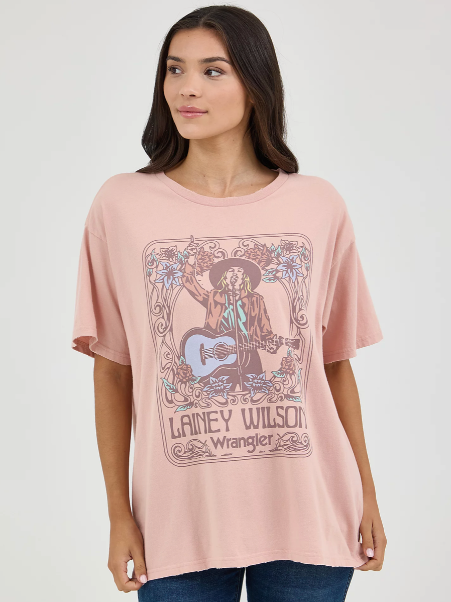 T-Shirt oversize Lainey Wilson Wrangler Misty Rose