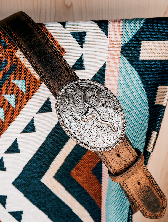 Ceinture And West avec boucle Long Horn