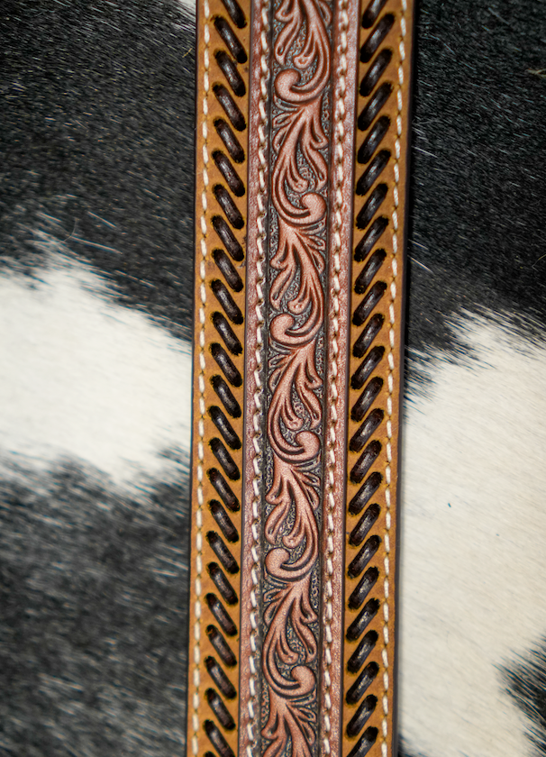 Ceinture Ariat Buck Stitching Floral Tooled