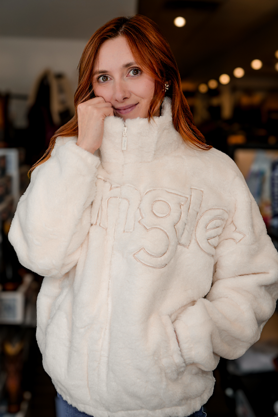 Veste Wrangler en fausse fourrure blanche