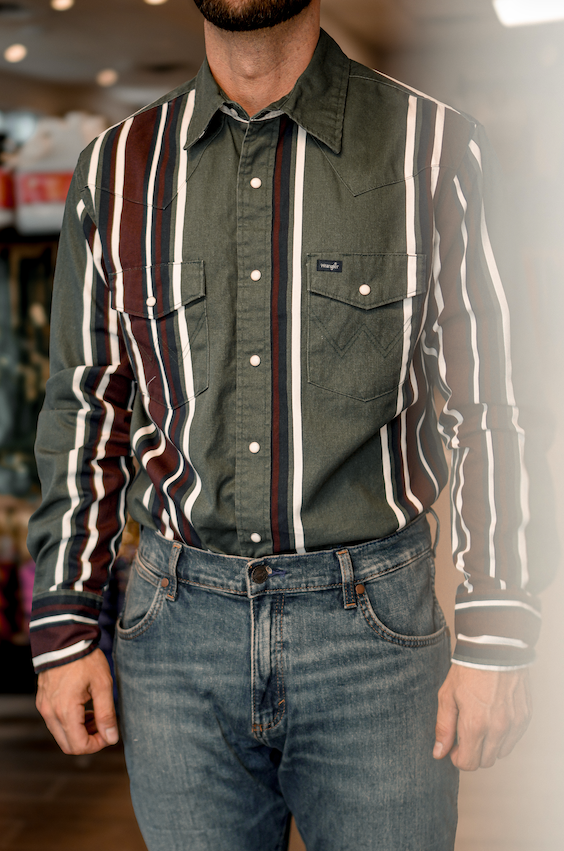 Chemise Wrangler® Vintage Inspired Brushpopper verte