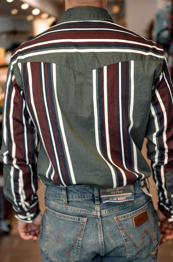 Chemise Wrangler® Vintage Inspired Brushpopper verte