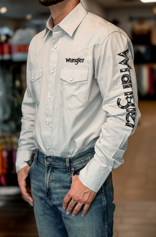 Chemise Wrangler avec logo grise
