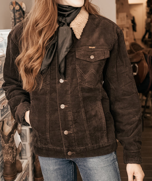 Veste  Wrangler® en corduroy brune