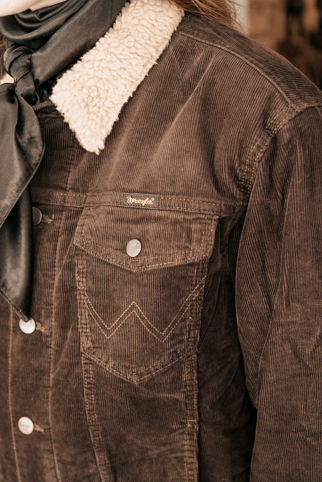 Veste  Wrangler® en corduroy brune