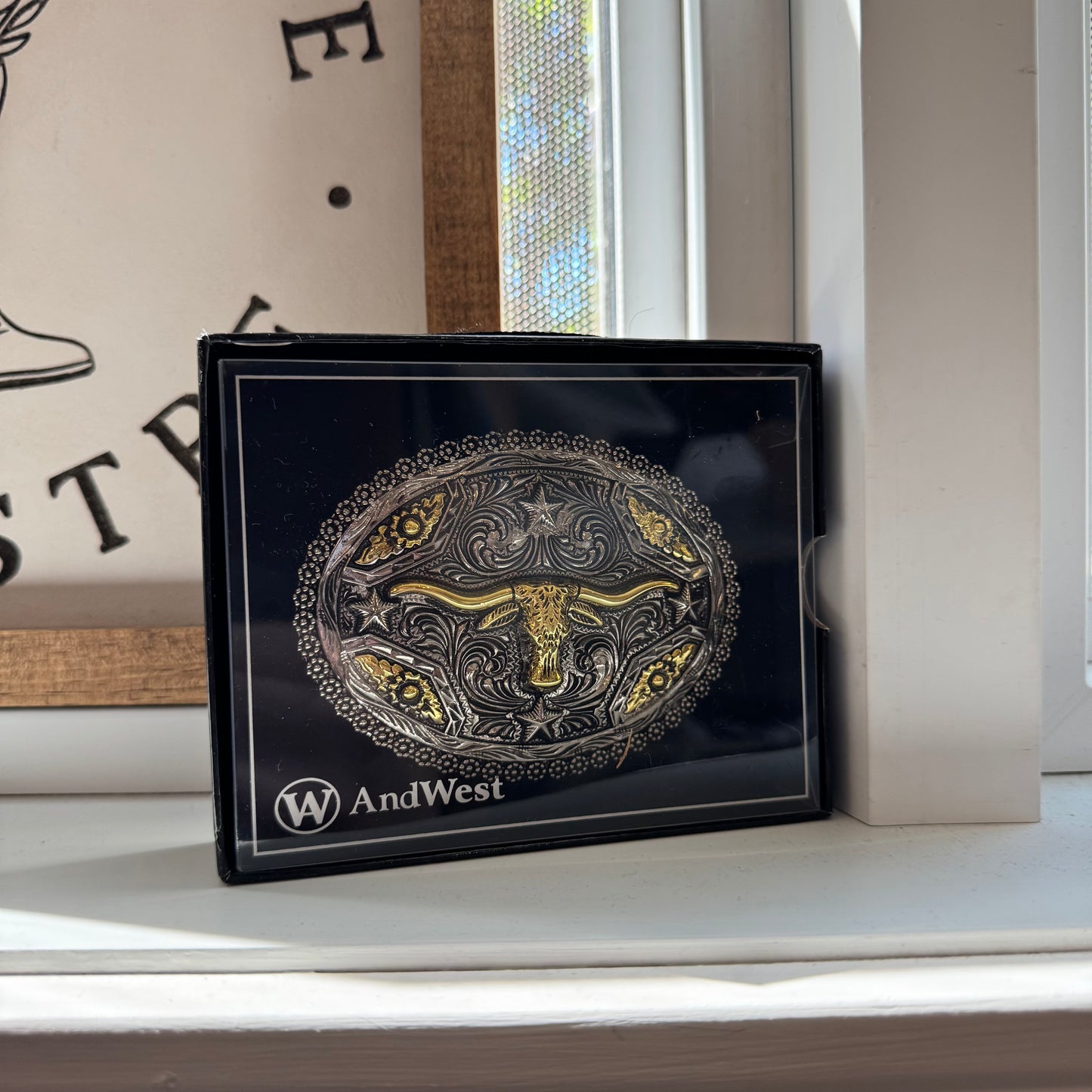 Boucle de ceinture golden longhorn AndWest