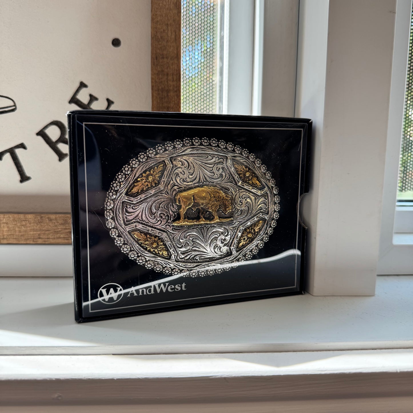 Boucle de ceinture golden buffalo AndWest