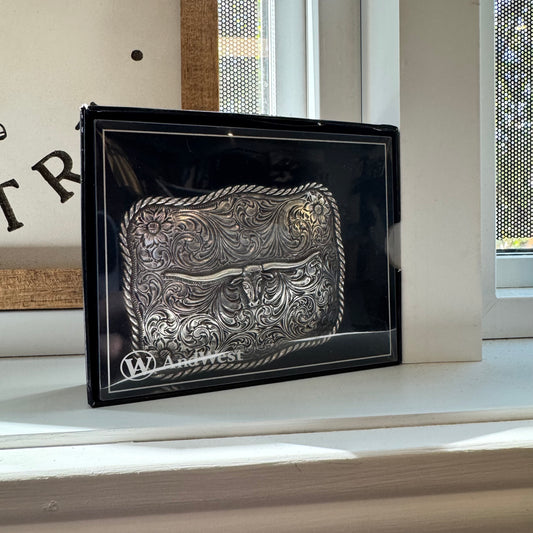 Boucle de ceinture Silver Longhorn AndWest