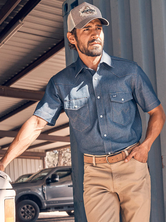 Chemise manches courtes Wrangler Rigid Indigo