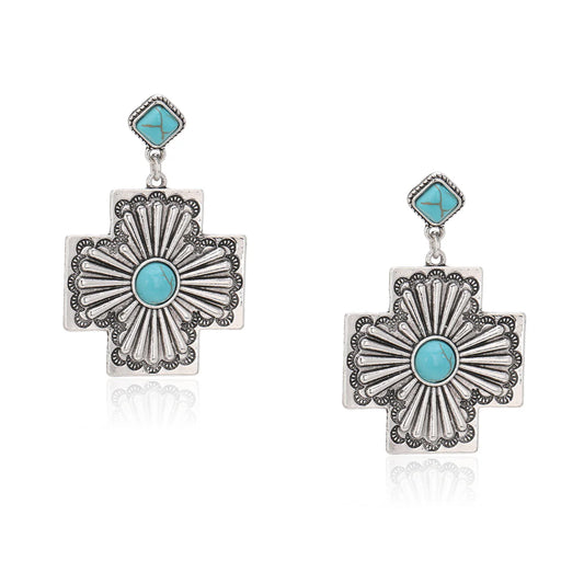 Boucles d'oreille Rustic Coutures croix