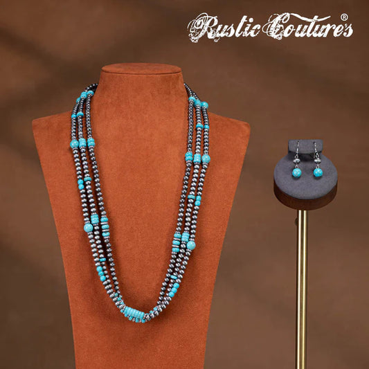 Ensemble collier et boucles d'oreilles Rustic Couture's