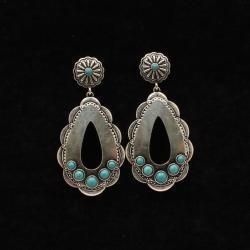 Boucles d'oreilles Silver Strike ovales et turquoises
