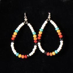 Boucles d'oreilles en billes multicolore Silver Strike