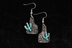 Boucles d'oreilles Silver Stike Cow Tag Cactus