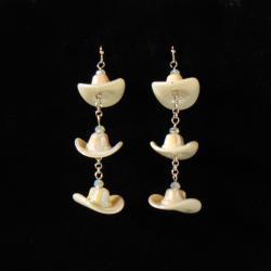 Boucles d'oreilles Silver Strike Chapeau de cowboy brillants