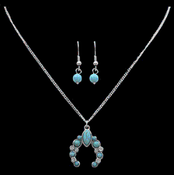 Collier et boucles d'oreilles Silver Stricte Squash Blossom