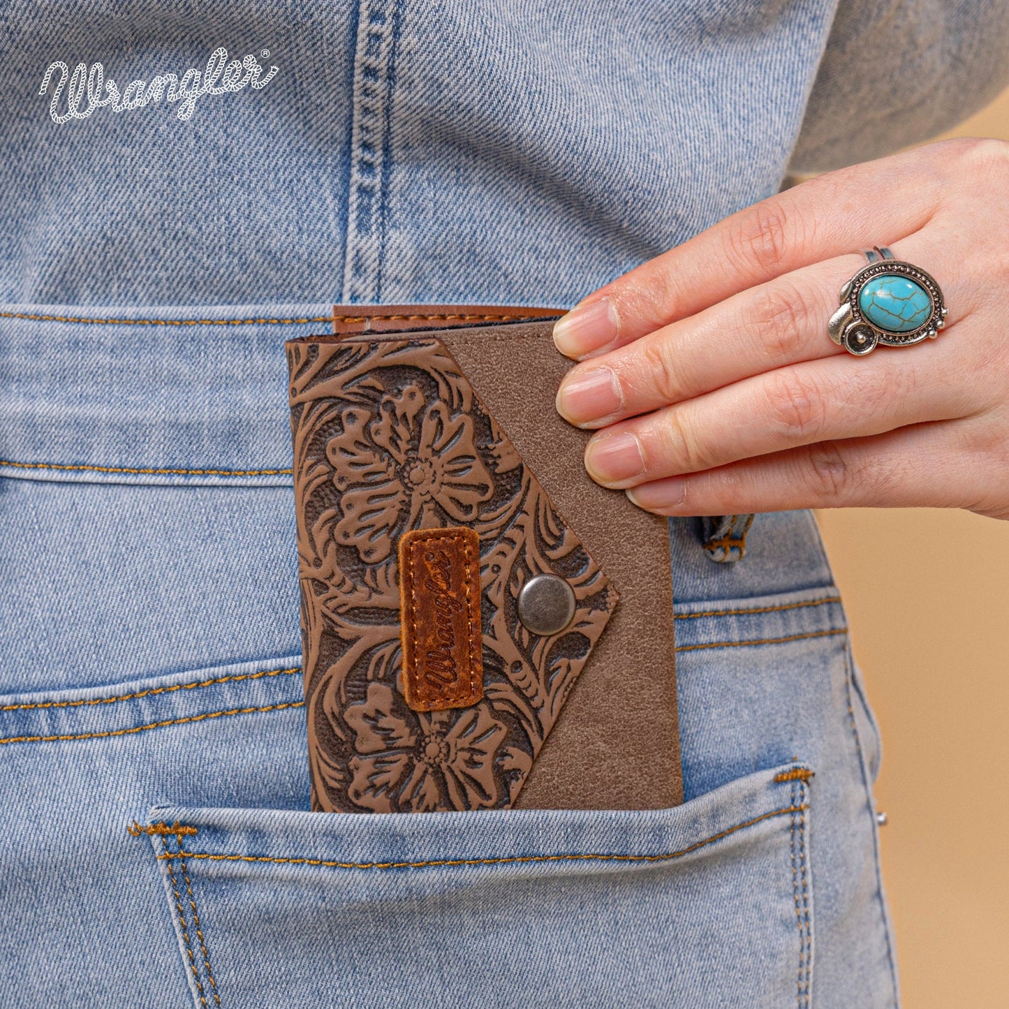 Portefeuille en cuire floral Wrangler